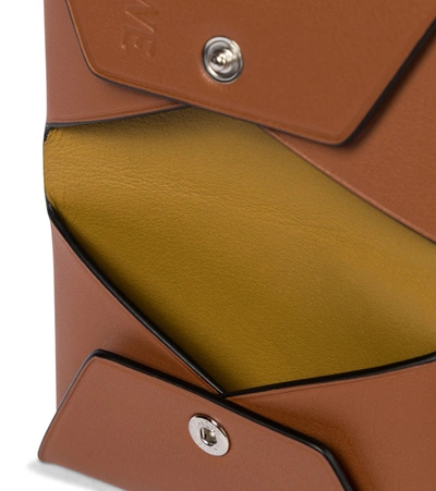 Shop Loewe Anagram Leather Card Holder In Brown