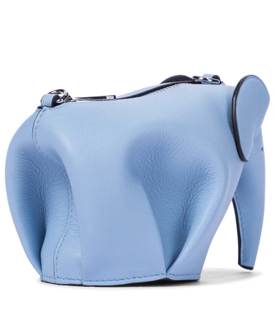 Shop Loewe Elephant Nano Leather Pouch In Blue
