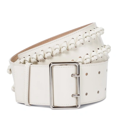 Shop Alexander Mcqueen Leather Belt In White
