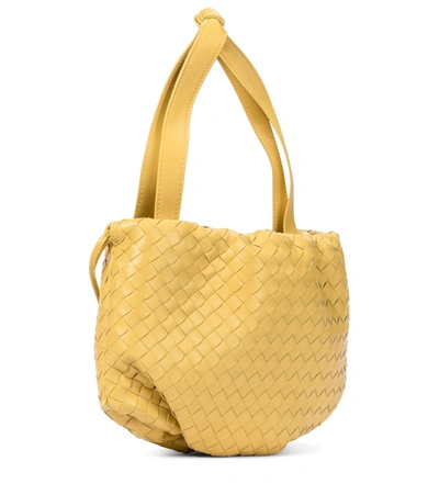 Shop Bottega Veneta Bulb Small Leather Shoulder Bag In Yellow