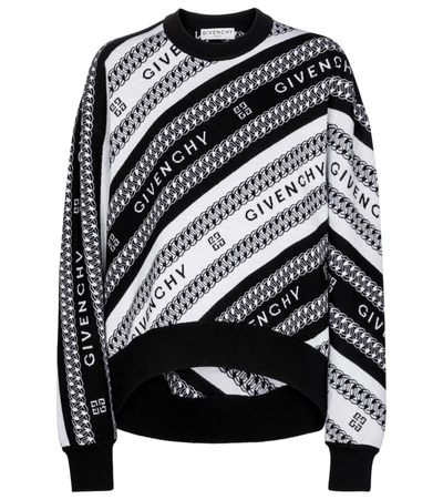 Shop Givenchy Wool Jacquard Sweater In Black