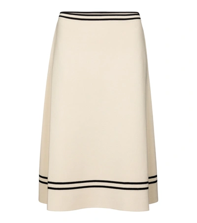 Shop Gucci Wool Midi Skirt In White