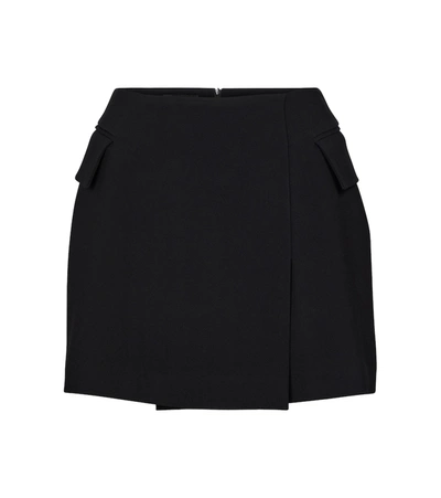Shop Alex Perry Izzy Crêpe Satin Miniskirt In Black