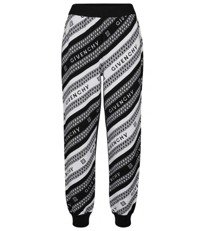 Shop Givenchy Wool Jacquard Sweatpants In Black
