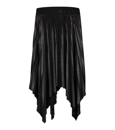 Shop Givenchy Pleated Midi Skirt In Black