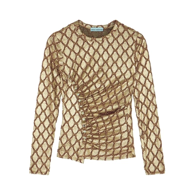 Shop Paco Rabanne Gold Jacquard Lamé Top