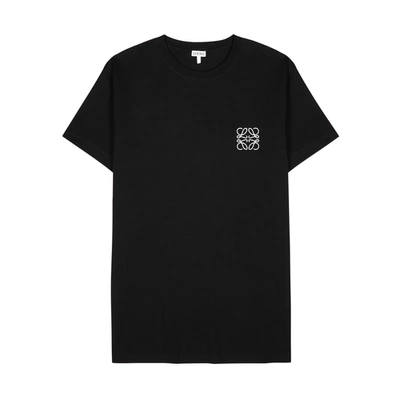 Shop Loewe Black Logo-embroidered Cotton T-shirt