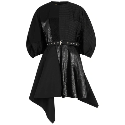 Shop Marques' Almeida Patchwork Belted Mini Dress In Black