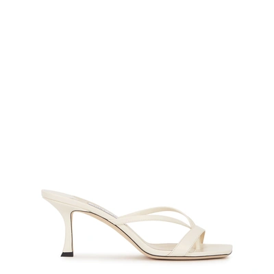 Shop Jimmy Choo Maelie 70 Ivory Leather Mules In White