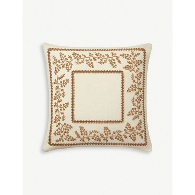 Shop Ralph Lauren Charleston Cotton Cushion Cover 65cm X 65cm In Cream