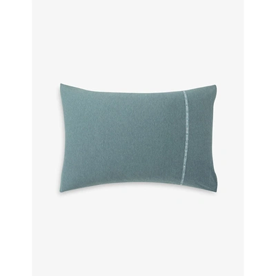Shop Hugo Boss Ocean Sense Cotton And Modal-blend Pillowcase 50cm X 75cm Square
