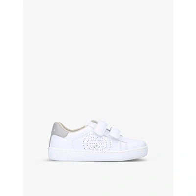 Shop Gucci Boys White Kids New Ace Vl Leather Trainers 1-4 Years