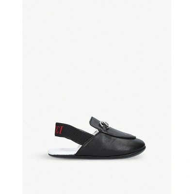 Shop Gucci Black Baby Princetown Leather Slippers 0 - 6 Months