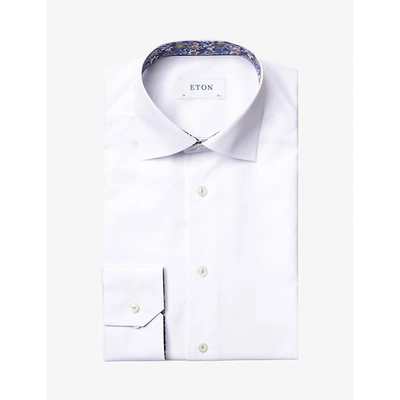 Shop Eton Signature Twill Contemporary-fit Cotton Shirt In White