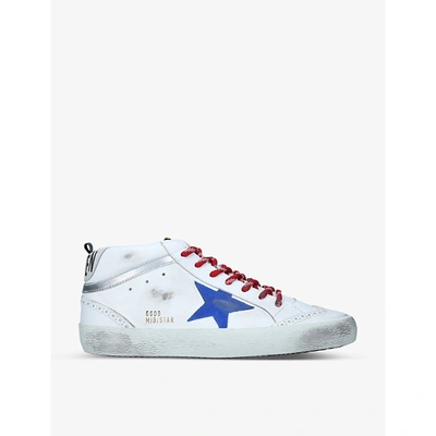 Shop Golden Goose Men's Mid Star Distressed Leather Trainers