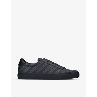 Shop Givenchy Knot Chain-print Leather And Woven Trainers