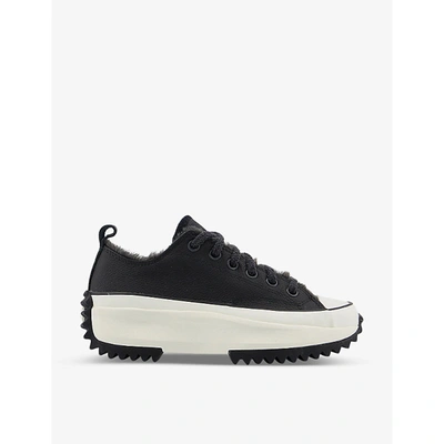 Shop Converse Run Star Hike Low-top Leather Trainers In Leather Black Egret