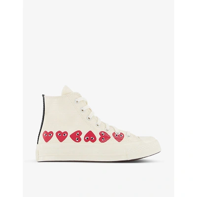 Shop Comme Des Garçons Play X Converse 70s Canvas High-top Trainers In Off+white