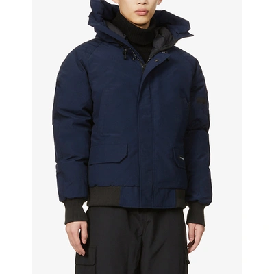 Shop Canada Goose Chilliwack Hooded Shell-down Jacket In Atlantic+navy