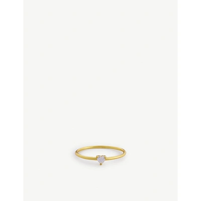 Shop Pd Paola Womens Gold/white White Heart 18ct Yellow Gold-plated And Sterling-silver Ring 12