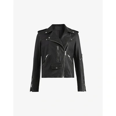Shop Allsaints Darnley Leather Biker Jacket In Black