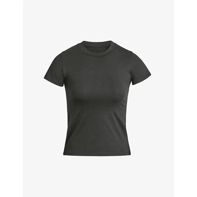 Shop Skims Ladies Black Cotton T-shirt, Size: Xxxl In Soot