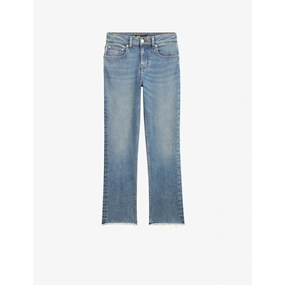 Shop Maje Womens Dark Blue Pachab Straight-leg High-rise Jeans 6