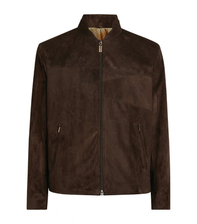 Shop Zilli Suede Bomber Jacket