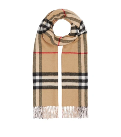 Shop Burberry Cashmere Vintage Check Scarf In Pink