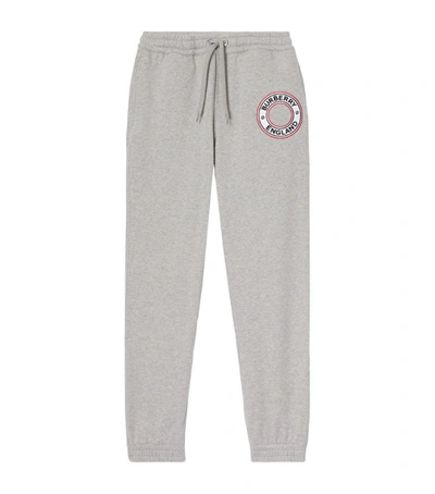 Shop Burberry Embroidered Logo Sweatpants