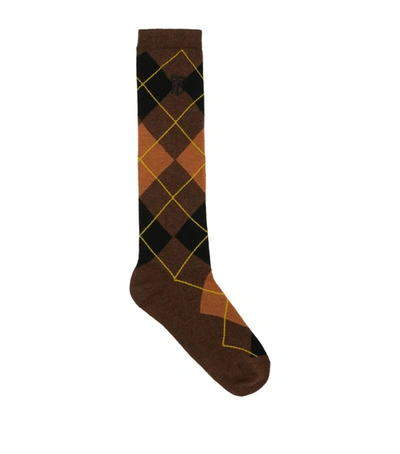 Shop Burberry Monogram-detail Argyle Socks