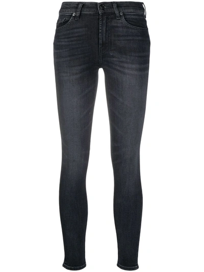 Shop 7 For All Mankind High-rise Skinny Cropped Jeans In Black