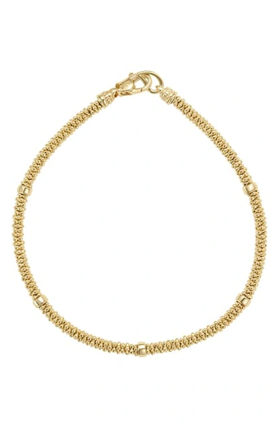 Shop Lagos Caviar Gold Rope Bracelet In Metallic Gold