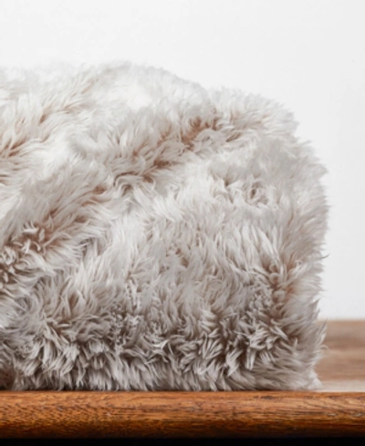 Shop Berkshire Frosted Faux-fur 50" X 60" Throw Blanket In Mocha Latte