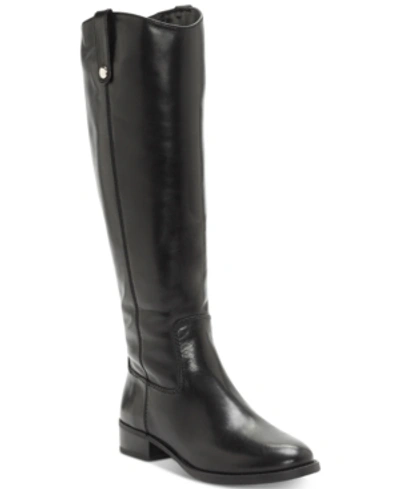 Shop Inc International Concepts Fawne Riding Leather Boots, Created For Macy's In Black