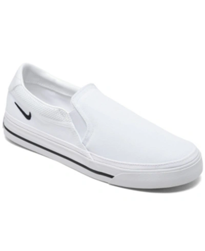 Shop Nike Women's Court Legacy Slip-on Casual Sneakers From Finish Line In White, Black