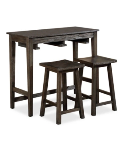 Shop Furniture Of America Renmark Bar Table Set, 3 Piece In Gray