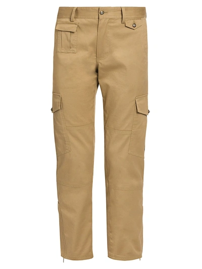 Shop Dolce & Gabbana Khaki Cropped Utility Pants In Brown