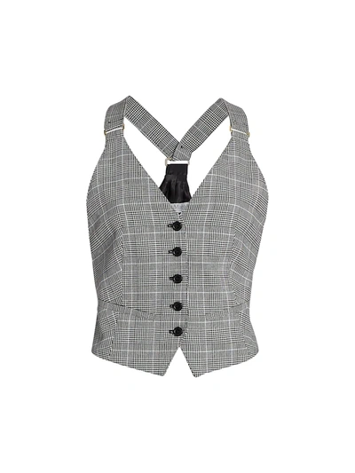 Shop Max Mara Women's Muriel Glen Plaid Vest In Grey