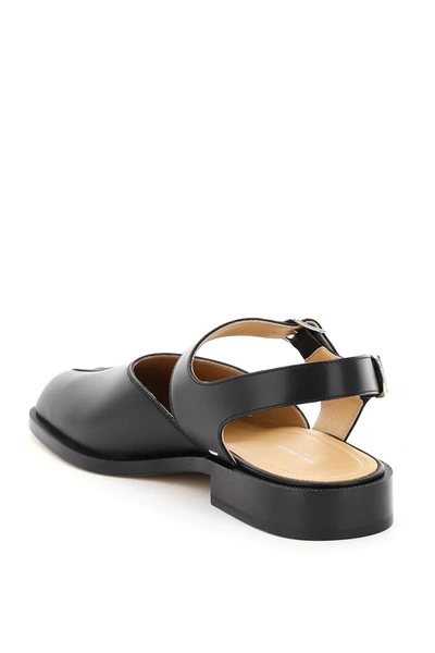 Shop Maison Margiela Tabi Leather Sandals In Black