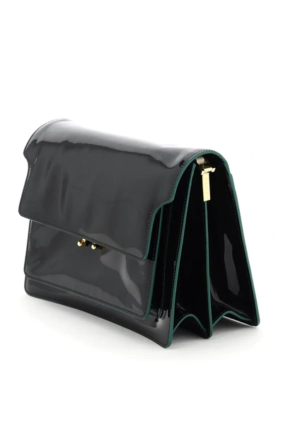 Shop Marni Large Trunk Shoulder Bag In Black,green,white