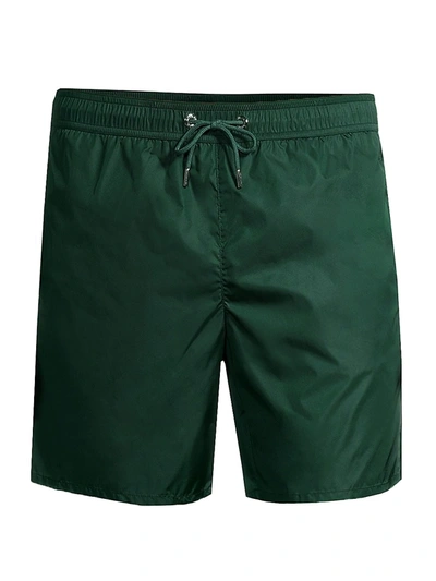 Shop Moncler Mare Boxer Swim Trunks In Dark Green