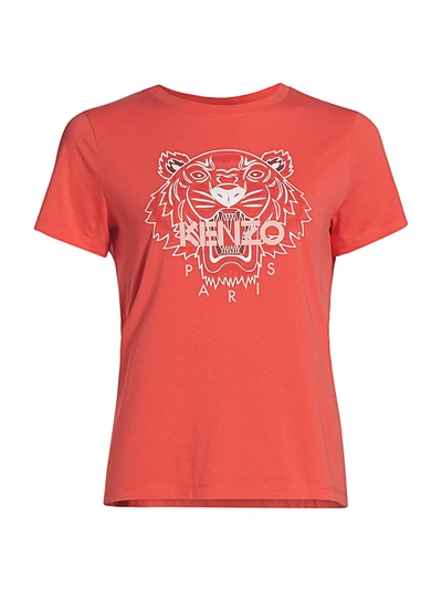 Shop Kenzo Classic Tiger Classic T-shirt In Tangerine