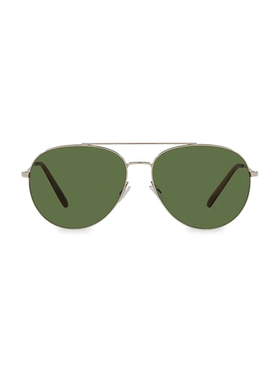 Shop Oliver Peoples Men's Airdale 58mm Aviator Sunglasses In Gold
