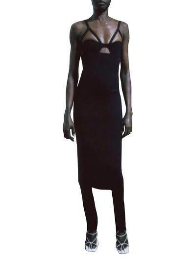 Shop Khaite Honour Cutout Midi Dress In Black