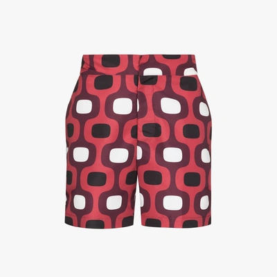 Shop Frescobol Carioca Ipanema Printed Swim Shorts In Red