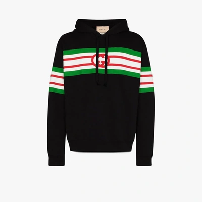Shop Gucci Web Stripe Logo Hoodie In Black