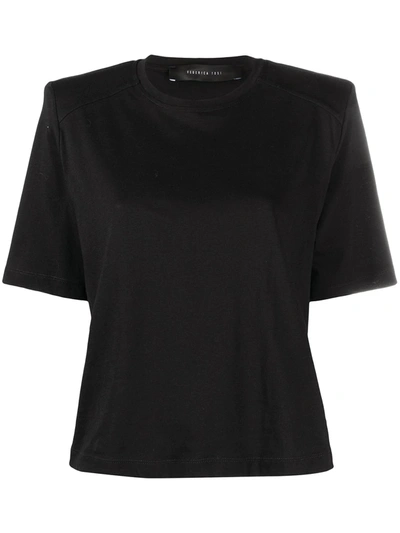 Shop Federica Tosi Padded-shoulder T-shirt In Black