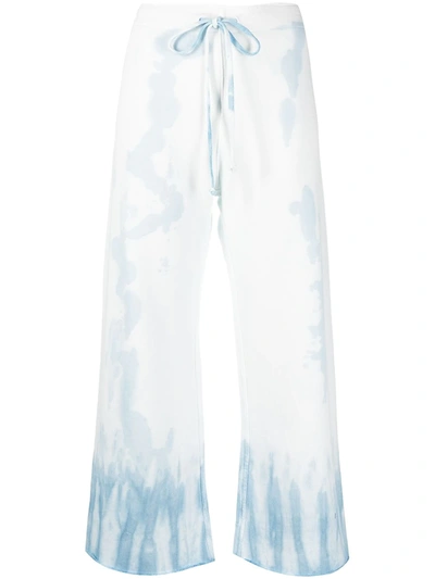 Shop Nili Lotan Wide-leg Tie-dye Trousers In White