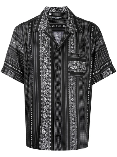 Shop Dolce & Gabbana Printed Silk Shirt In Black